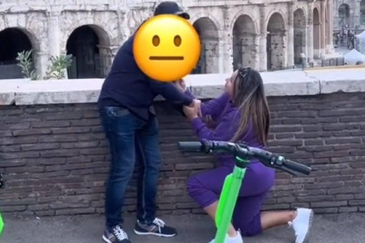 Sujeto sale corriendo luego de que su novia le pidiera matrimonio