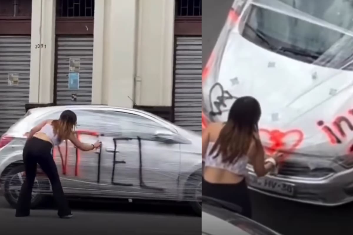 Mujer gana el apodo de “rencorosa prudente” tras pintar por completo el coche de su novio al descubrir una infidelidad, pero con un método para no dañarlo