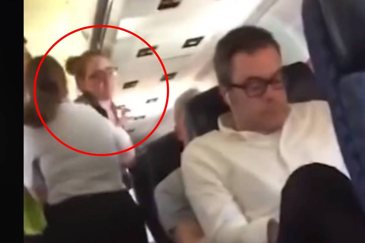 TIKTOK: cortan a una mujer en pleno vuelo y su reacción violenta se vuelve viral