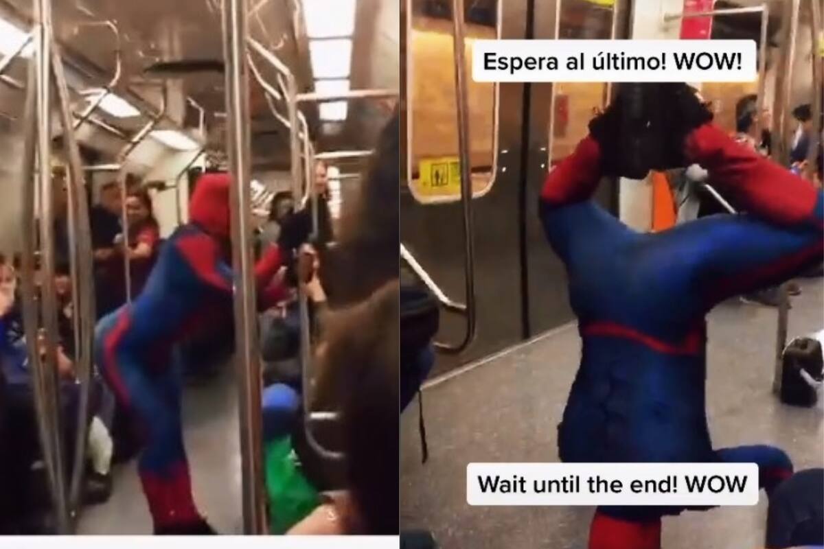 VIDEO VIRAL: "Spider-Man" sorprende a pasajeros del metro bailando cumbias