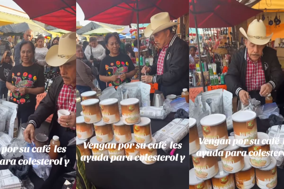 Don Pedro Rivera, a sus 80 años, vende café en la calle por amor a su nueva novia 35 años menor que él