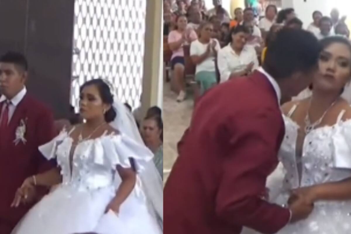 Novio llega tarde a la boda: la novia se niega a darle un beso