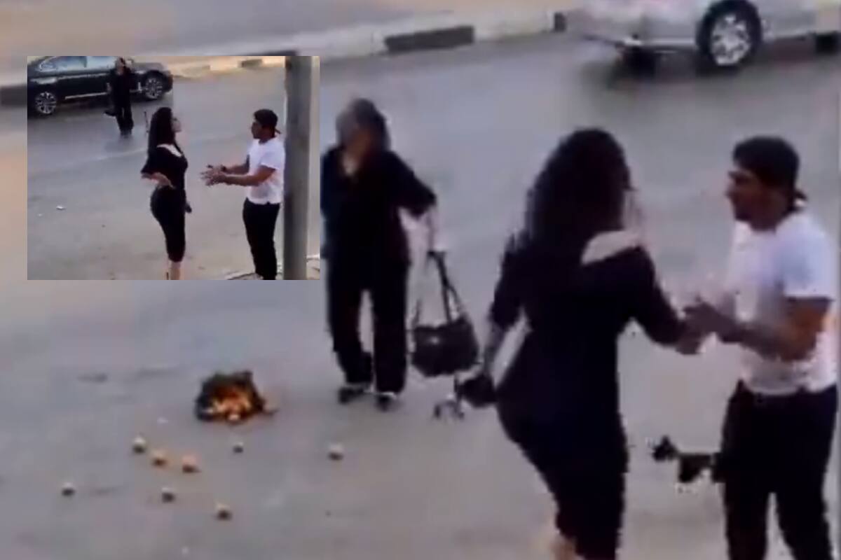 Pareja que discute se salva de un trágico accidente por ayudar a una anciana