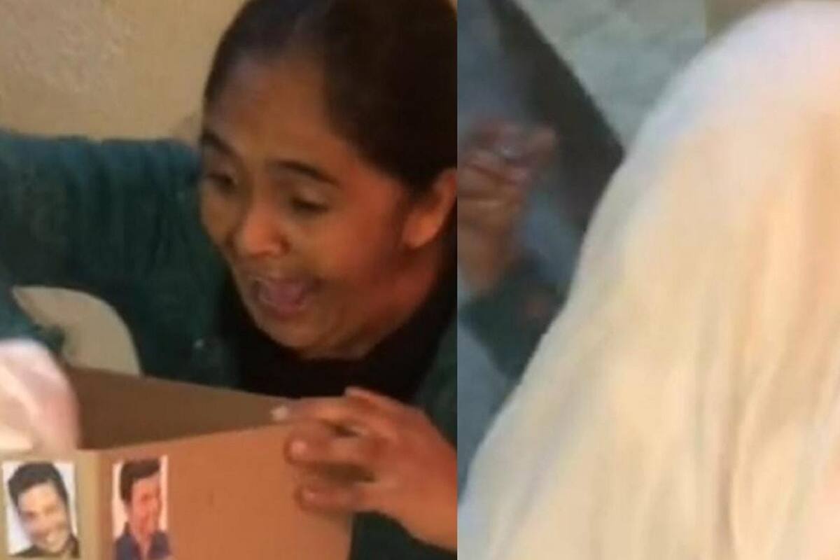 Señora recibe cobija de Chayanne como regalo y esto fue lo primero que hizo