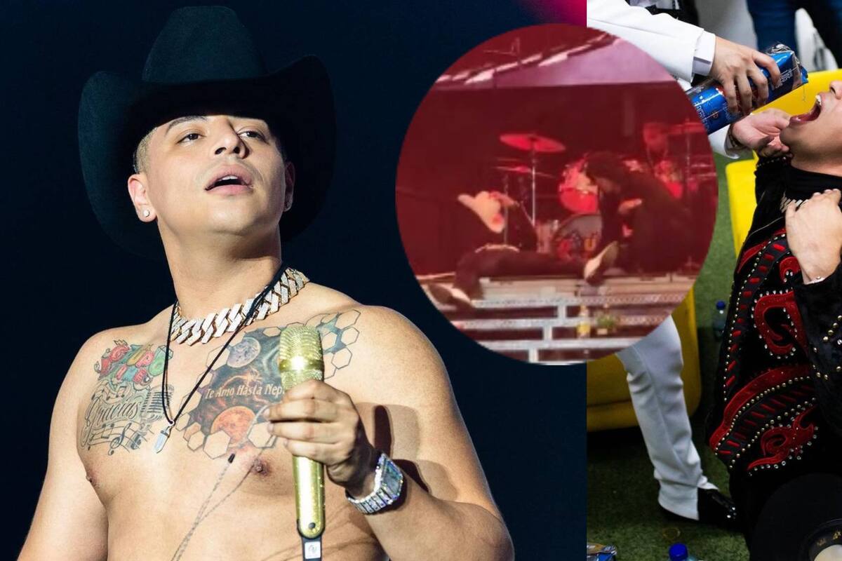 Critican a Eduin Caz de Grupo Firme por borracho y quedarse "dormido" durante concierto