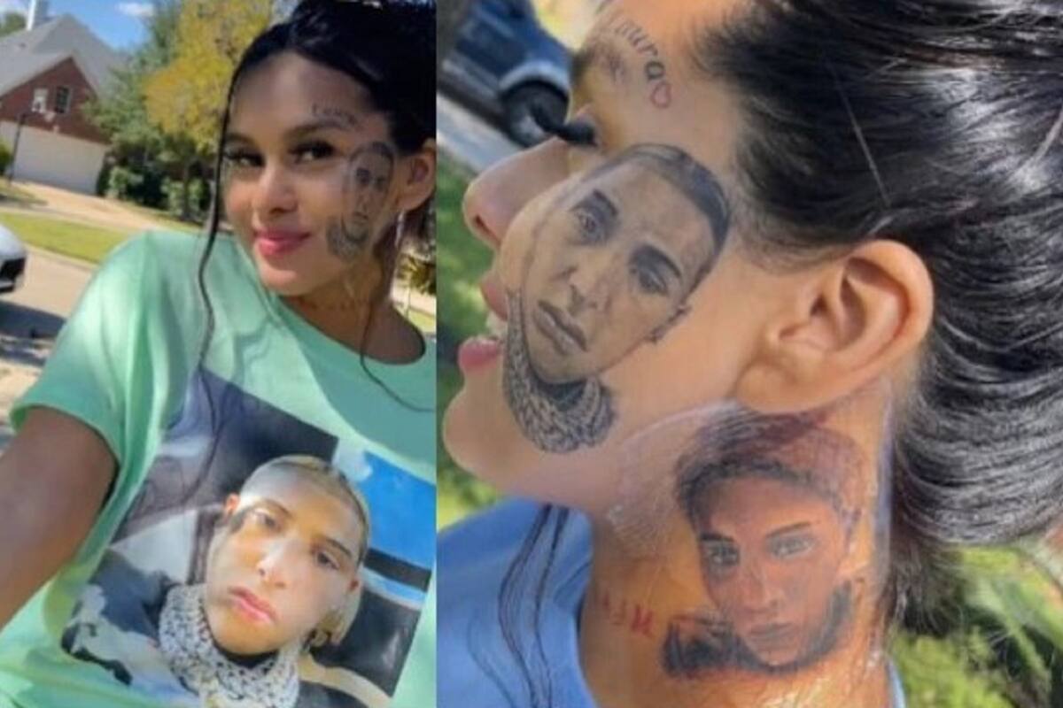 Se tatúa la cara de su novio infiel para demostrarle que lo ama