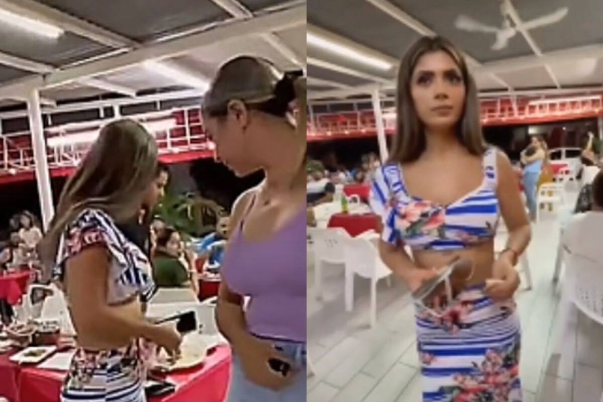 Kimberly Flores se lleva la propina que Edwin Luna dejó en un restaurante