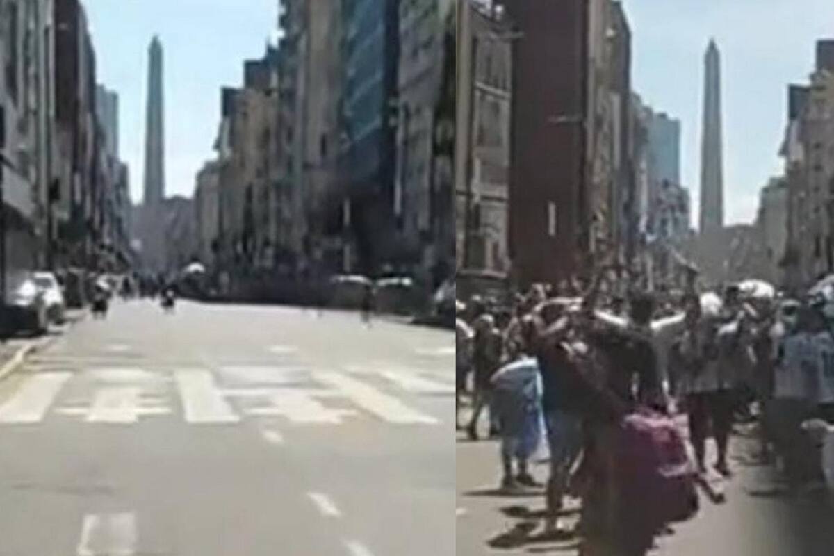 Graban las calles de Buenos Aires segundos antes de que Argentina ganara el Mundial