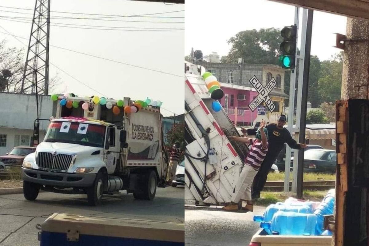 Camión de basura celebra el Día del niño