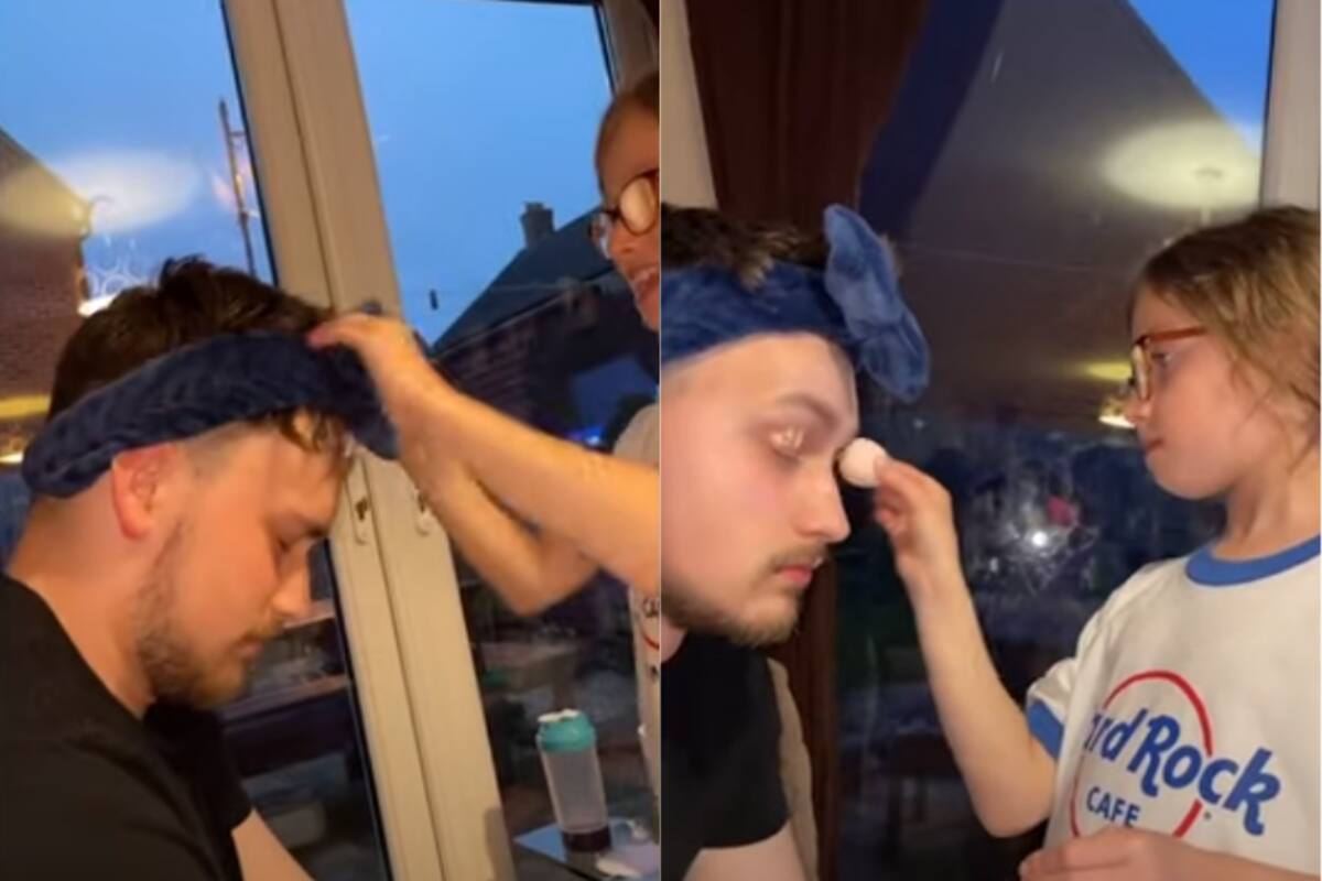 Joven deja que su cuñada le haga cambio de ‘look’ y lo maquille