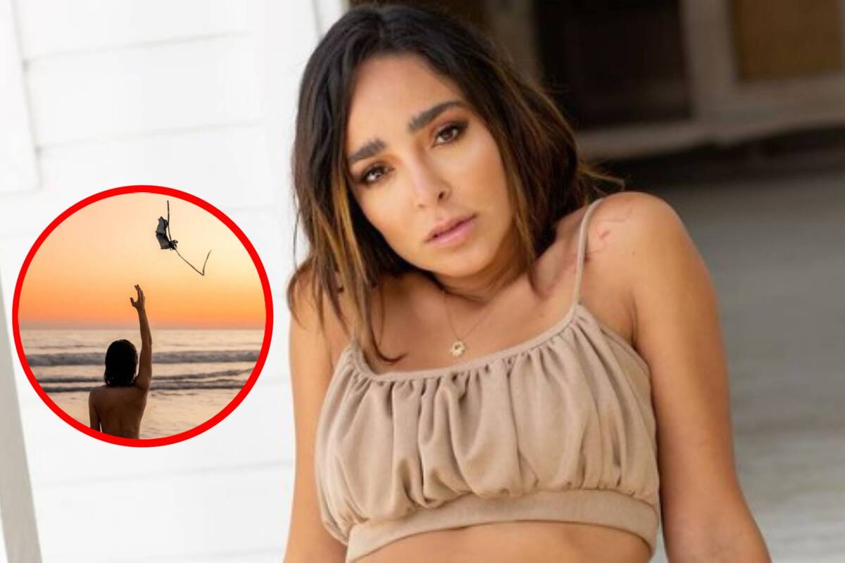Manelyk González presume sus encantos en topless desde la playa