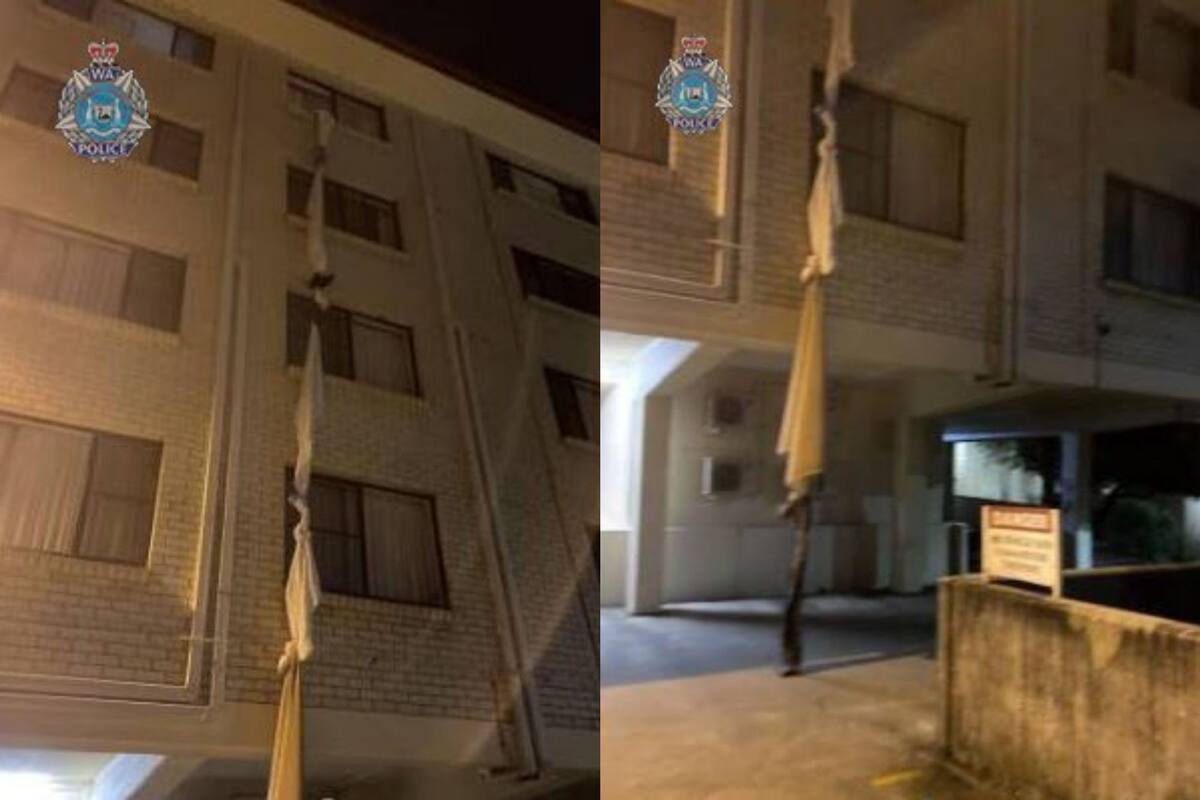 Hombre huye por la ventana de hotel usando sábanas, luego de estar en cuarentena