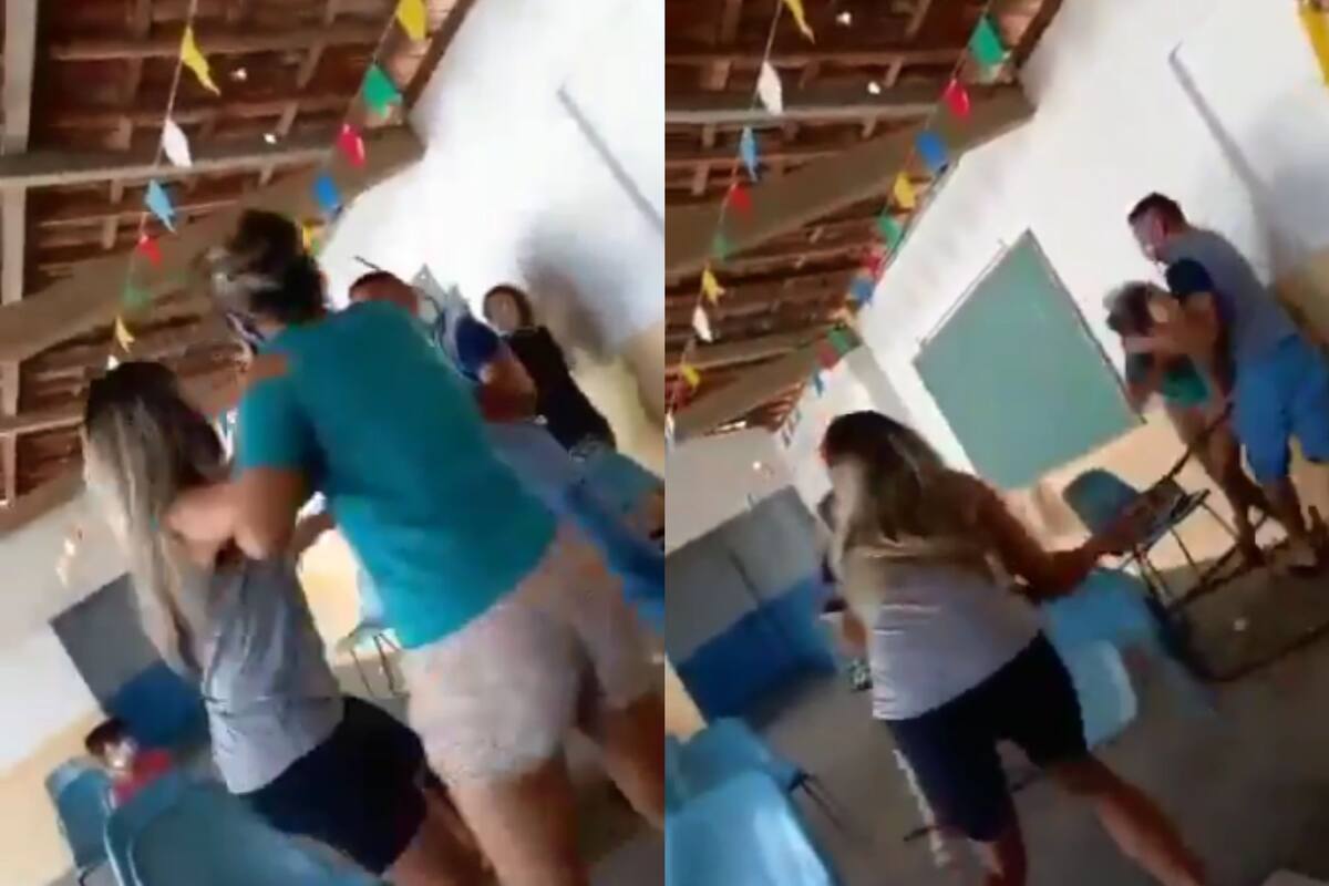 VIDEO: Hombre se vacuna acompañado de su amante y se encuentra a su esposa