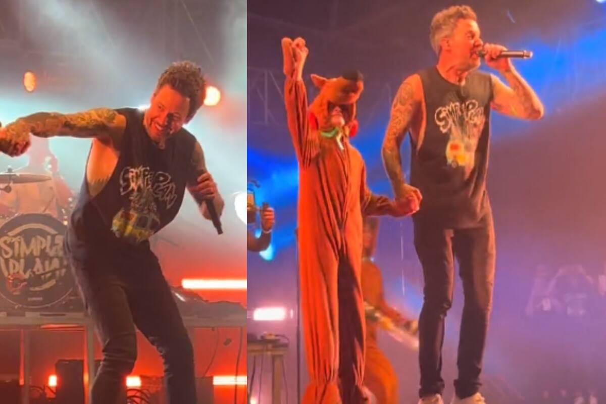 Simple Plan comparte un tierno momento con un pequeño fan vestido de Scooby Doo en su concierto en México