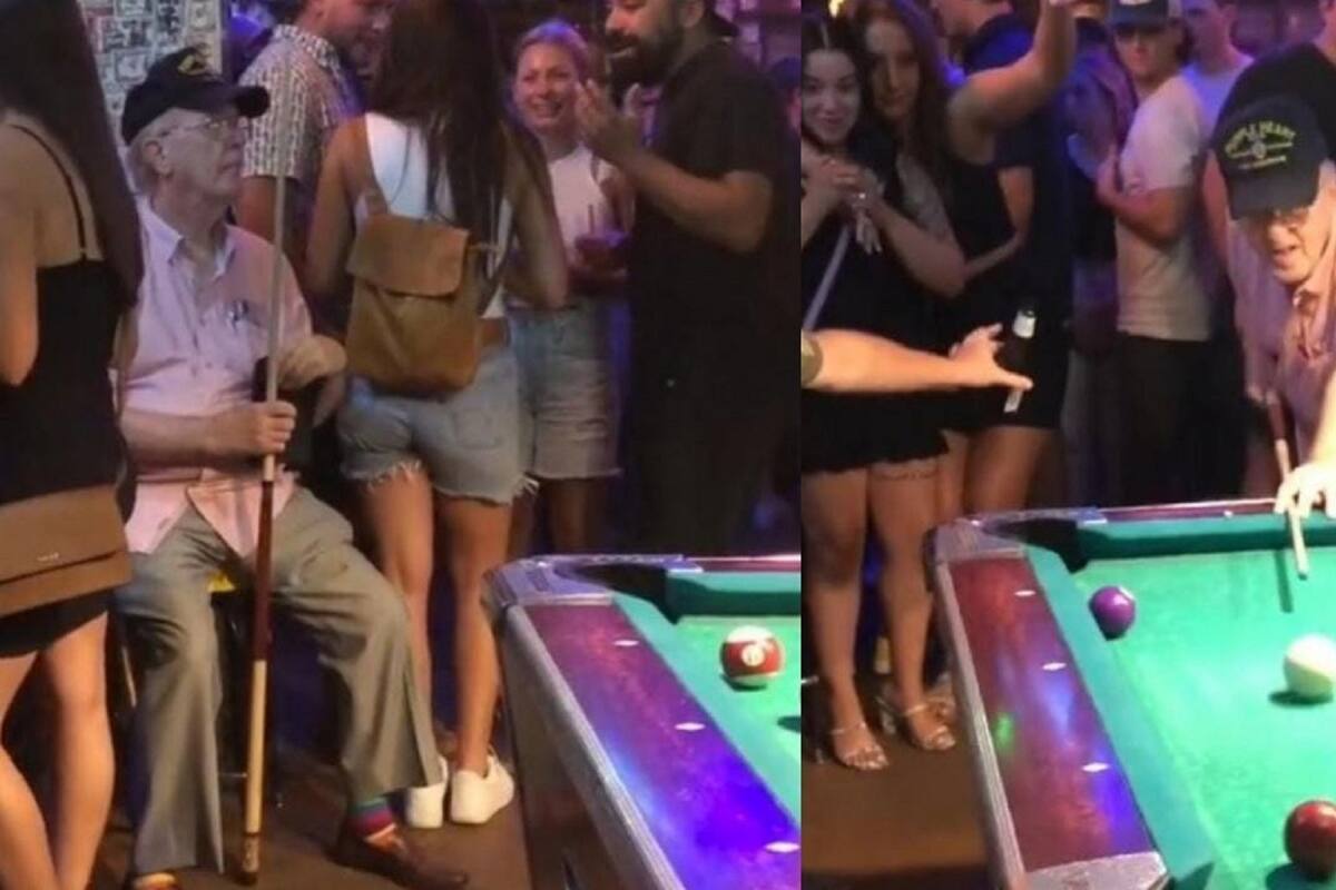VIDEO VIRAL: Señor emociona a todo un bar con sus increíbles jugadas de billar