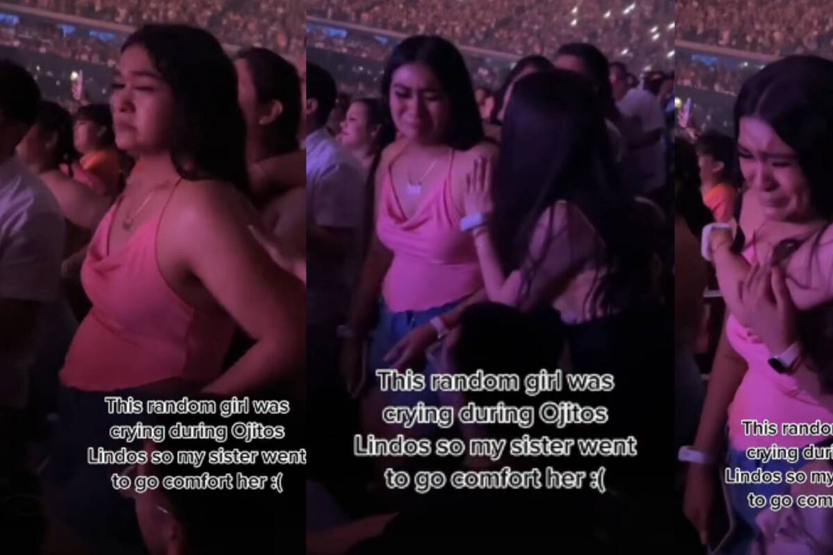 "Ojitos Lindos": Joven llora en concierto de Bad Bunny y es consolada por desconocida