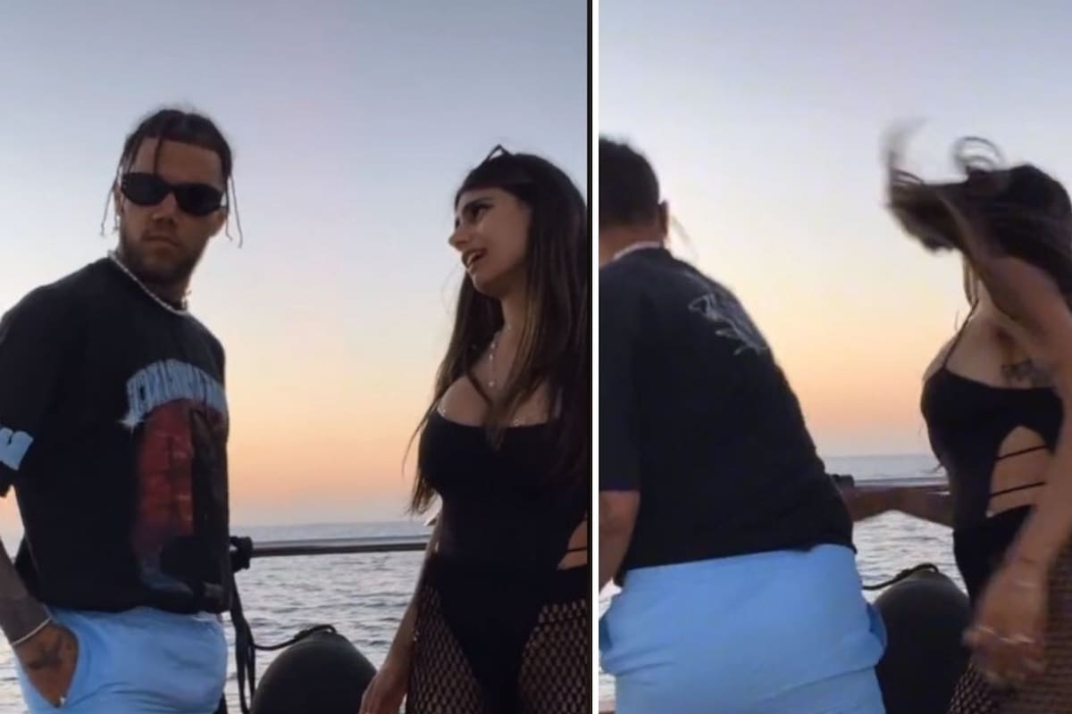 Mia Khalifa se deja "golpear" por su novio Jhay Cortez para hacer un TikTok