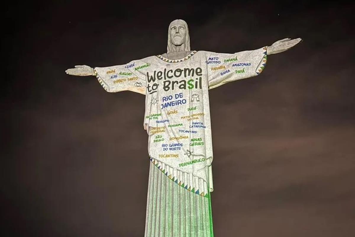 Brasil le da la bienvenida a Taylor Swift iluminando el Cristo Redentor