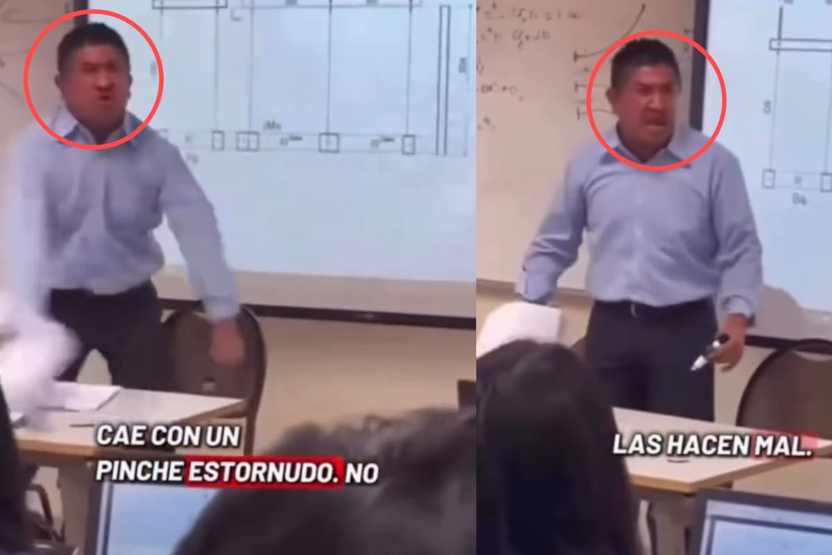 “Con estos cálculos, esto se derrumba con un estornudo, cabrones.”: regaño de profesor se vuelve viral en redes