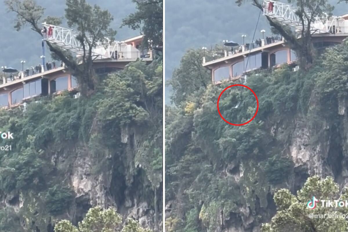 VIDEO VIRAL: Hombre se avienta del bongee más alto de México y ¿se desmaya?