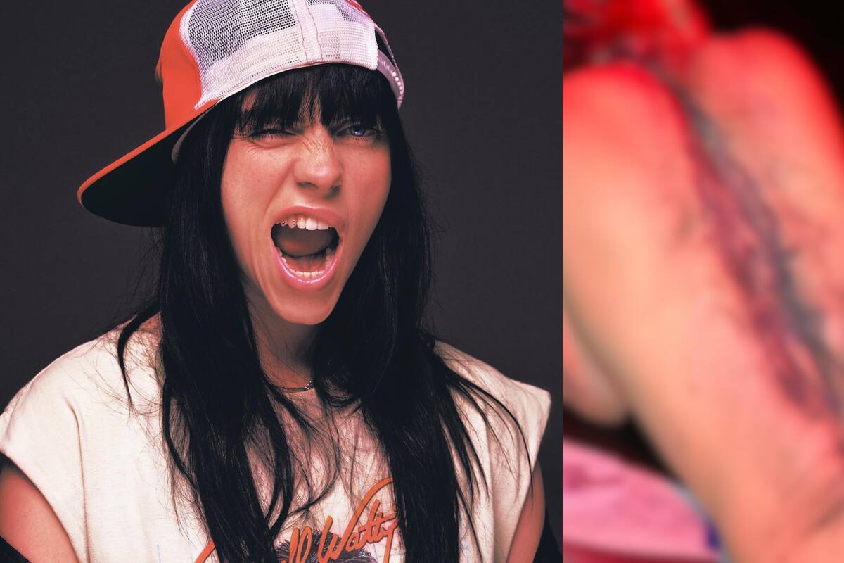 Billie Eilish sorprende a sus fans al revelar su nuevo tatuaje en la espalda y lo comparan con un escritorio de escuela