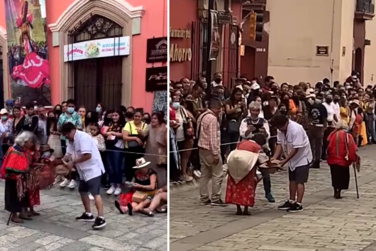 ¡Eso es México! Hacen colecta masiva para ancianitas que pedían dinero en La Guelaguetza