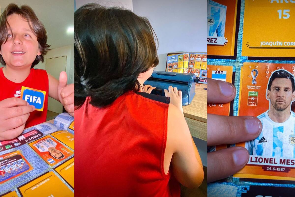 Niño invidente adapta álbum Panini de Qatar 2022 al sistema braille