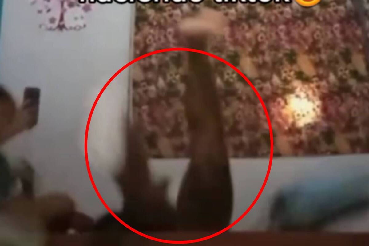 VIDEO: Joven destruye su cama por andar grabando TikToks