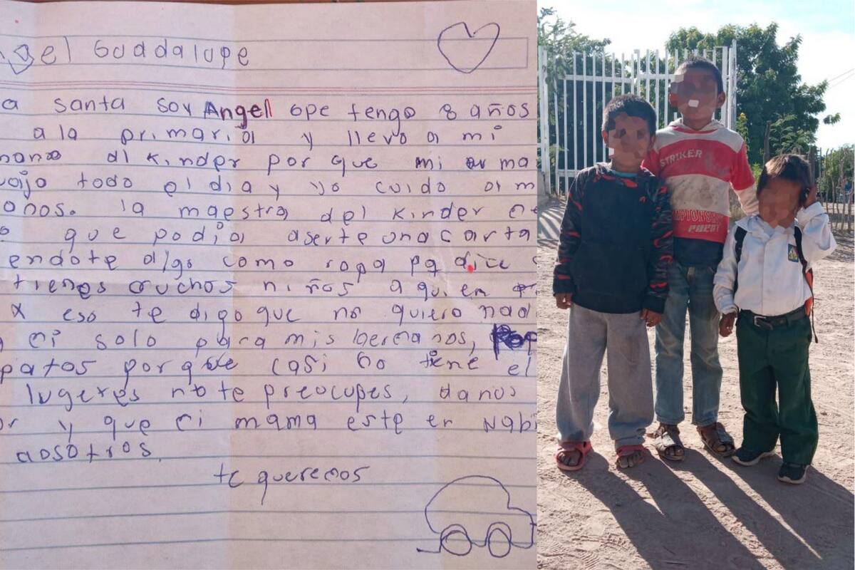 Niño le pide a Santa Claus ropa y zapatos para sus hermanitos y que su madre esté en Navidad