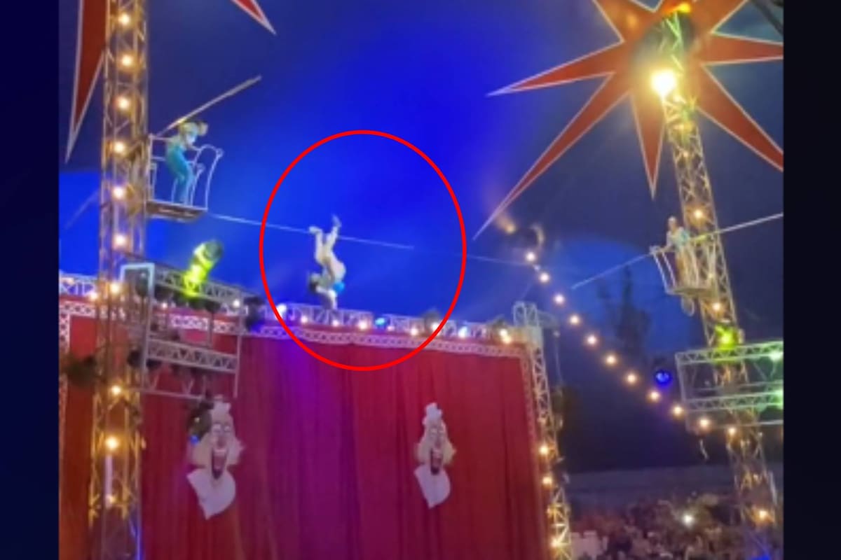 VIDEO: Captan un tremendo accidente de acróbata de circo