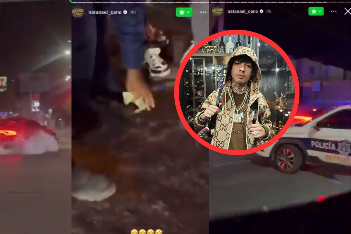 Natanael Cano causa disturbios en el tráfico y soborna a los policías lanzándoles un puñado de billetes