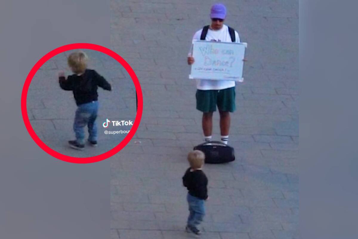 VIDEO: Niño enloquece a personas en un parque con sus pasos de baile