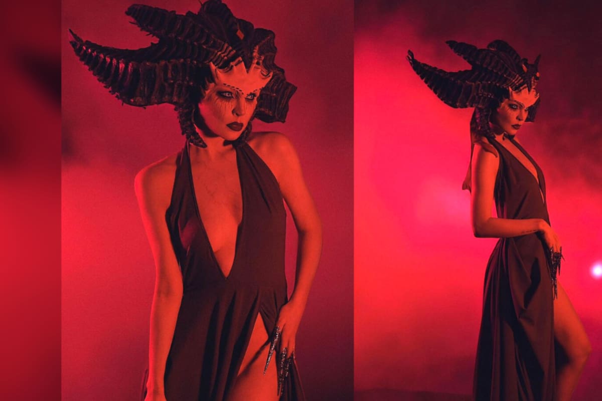 Belinda conquistó Halloween con su sensual disfraz de Lilith, personaje del videojuego 'Diablo IV'