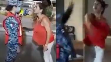 Mujer insulta y cachetea a militar en retén de Querobabi, Sonora